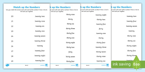 21 to 30 in Words Trace and Write