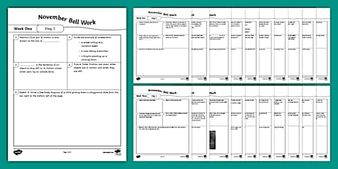 Sixth Grade Science October Bell Work Bundle