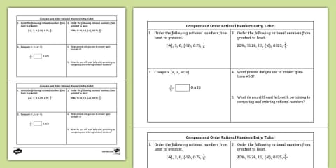 Seventh Grade Rational Numbers Conversion Practice
