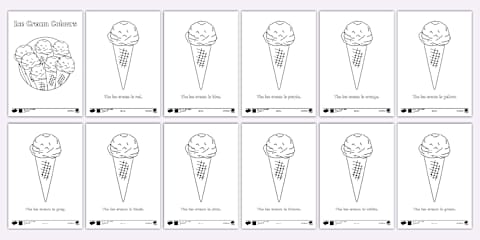 Ice Cream Colors Early Emergent Reader