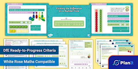 Finding the Difference on a Number Line Maths Activity Sheets
