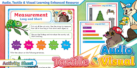 Grade R - Maths - Term 1 - Measurement - Length - Worksheet: Cut and ...