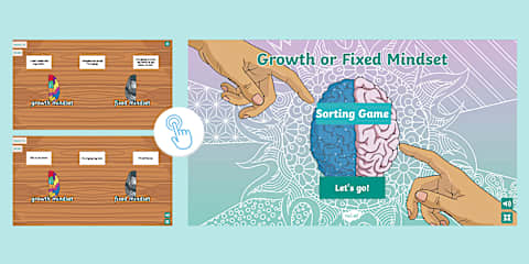 Comparing Growth and Fixed Mindsets Discussion Prompt Display Poster
