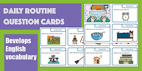 ESL Daily Routine Flashcards [Kids, A1]