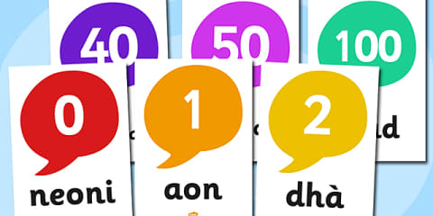 0-20 Scottish Gaelic Numbers Display Posters