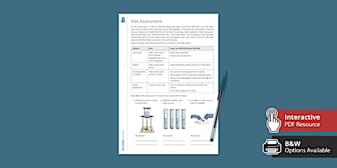 Gcse Lab Risks Worksheet Science Practical Worksheet: Risk Assessment