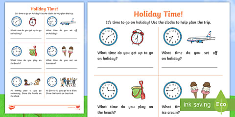 Year 2 Time Clocks Foldable visual-Aid Template