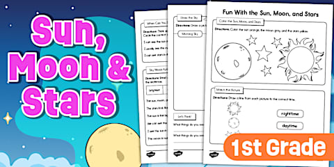 First Grade Objects in the Sky Day and Night Activity Pack