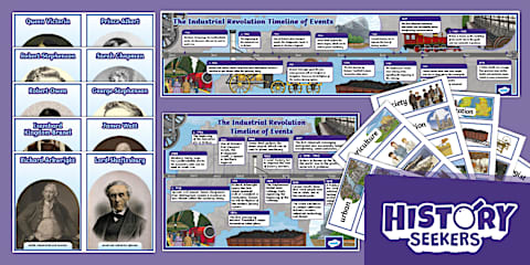 History Seekers: UKS2: The Industrial Revolution Unit Timeline Display Pack