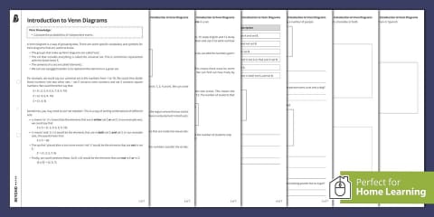 Set Notation and Venn Diagrams Worksheet