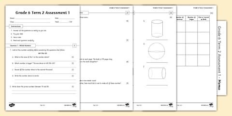 Grade 6 Maths - Term 3 - Assessment 1 (CAPS Aligned)