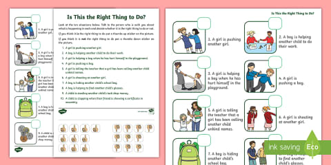 Getting It Right Worksheet.pdf Helpful and Unhelpful Sorting Activity