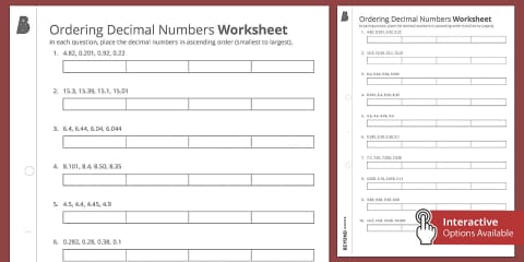 Rounding Decimals Worksheet