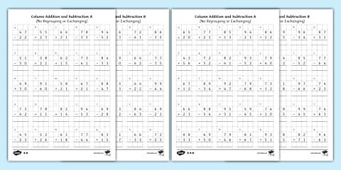 Blank Column Method Worksheet