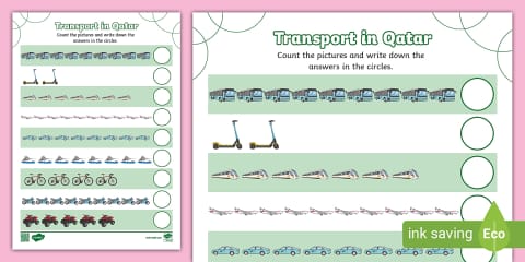 Route Couting Worksheet My Counting Worksheet (Transport)