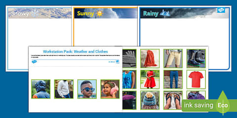 Weather and Clothes Photo Sorting Activity
