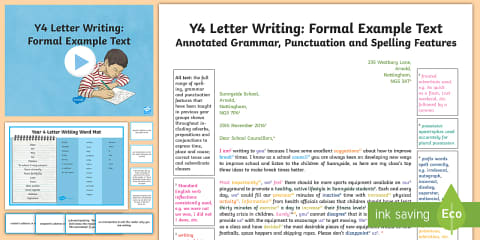 Level 3 Writing - Letter Writing Annotated Exemplar