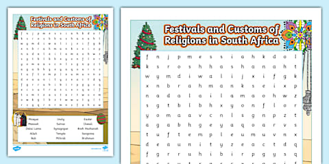 festivals-and-customs-of-religions-in-south-africa-activity-sheet