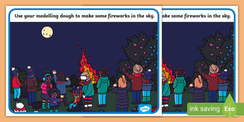 Bonfire Night 2D Shape Matching Activity