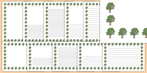 Tree Stump Writing Frame Sycamore Tree Writing Template
