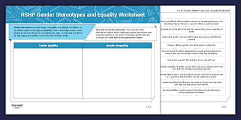 RSHP Gender Stereotypes and Equality PowerPoint