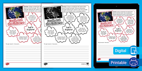 Earth Systems Research Writing Worksheet for 6th-8th Grade