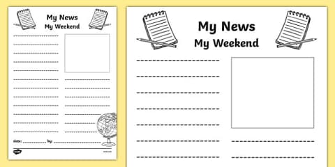 My Weekend Recount Newspaper Template