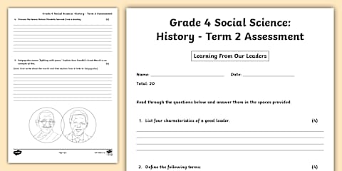 Grade 4 History - Term 2 - June Exam Prep Study Notes (CAPS Aligned)