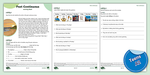 ESL Past Continuous Matching Cards and Communicative Activity [Kids, A2]