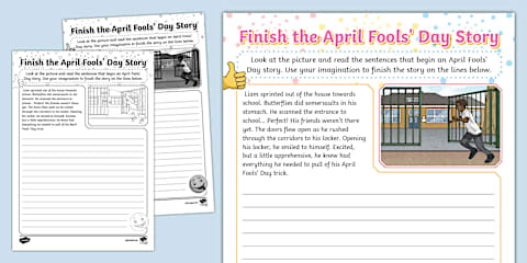 KS1 Finish the April Fools' Day Story Writing Template