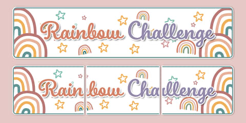 Muted Rainbow Themed Motor Skills Display Banner