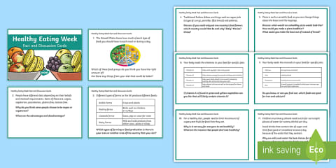 KS1 Healthy Eating Facts Matching Cards