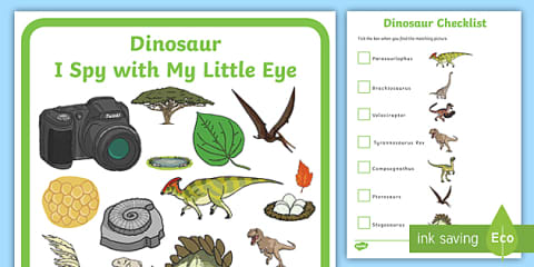 Dinosaurs and Prehistoric Animals I Spy With My Little Eye Activity