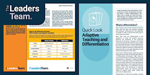 Quick Look: Adaptive Teaching and Quality First Teaching