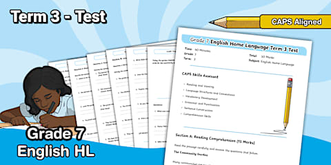 Grade 7 - English Home Language - Term 3 - Comprehension Test (CAPS ...
