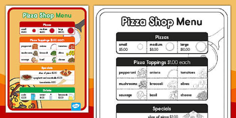 Pizza Cafe Menu Display Poster