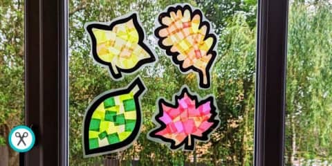 Hojas de otoño para decorar y colorear
