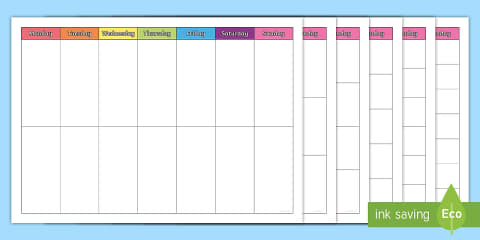 Weekly Timetable Template
