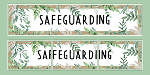 Safeguarding Lettering Safeguarding Display Lettering