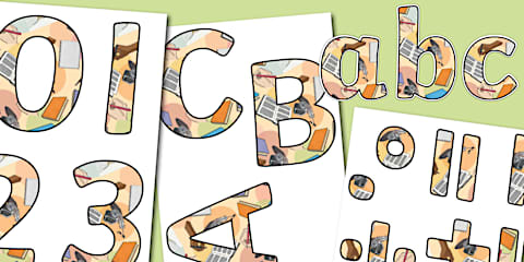 Patterned Display Lettering Funky Patterned Display Letters and Numbers Pack 2