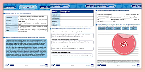 ESL Curriculum Level 15 Lesson 4 Activity Sheet
