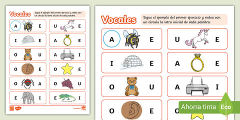 Guía de Trabajo: Actividades con la vocal E