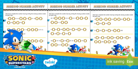Sonic: Count, Add and Subtract Maths Activity Sheets [Ages 5-7]
