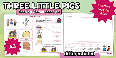 The Three Little Pigs Early Level Reading Comprehension