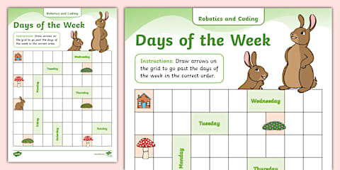 Grade 1 Robotics and Coding: Term 3 - Coding Worksheet: Two Algorithms ...