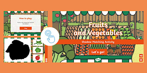 Fruit Vocabulary Word and Picture Matching Interactive Game