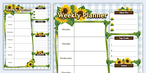 Wildflower Botanical Themed Educator Weekly Planner Template