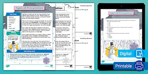 Types of Precipitation PowerPoint & Google Slides for 3rd-5th Grade