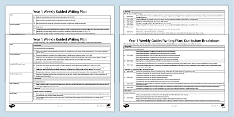Year 2 Victorian Curriculum Guided Writing Session Planning Template