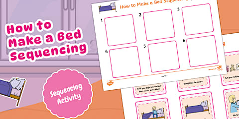 Making the Bed Sequencing Cards for Special Education